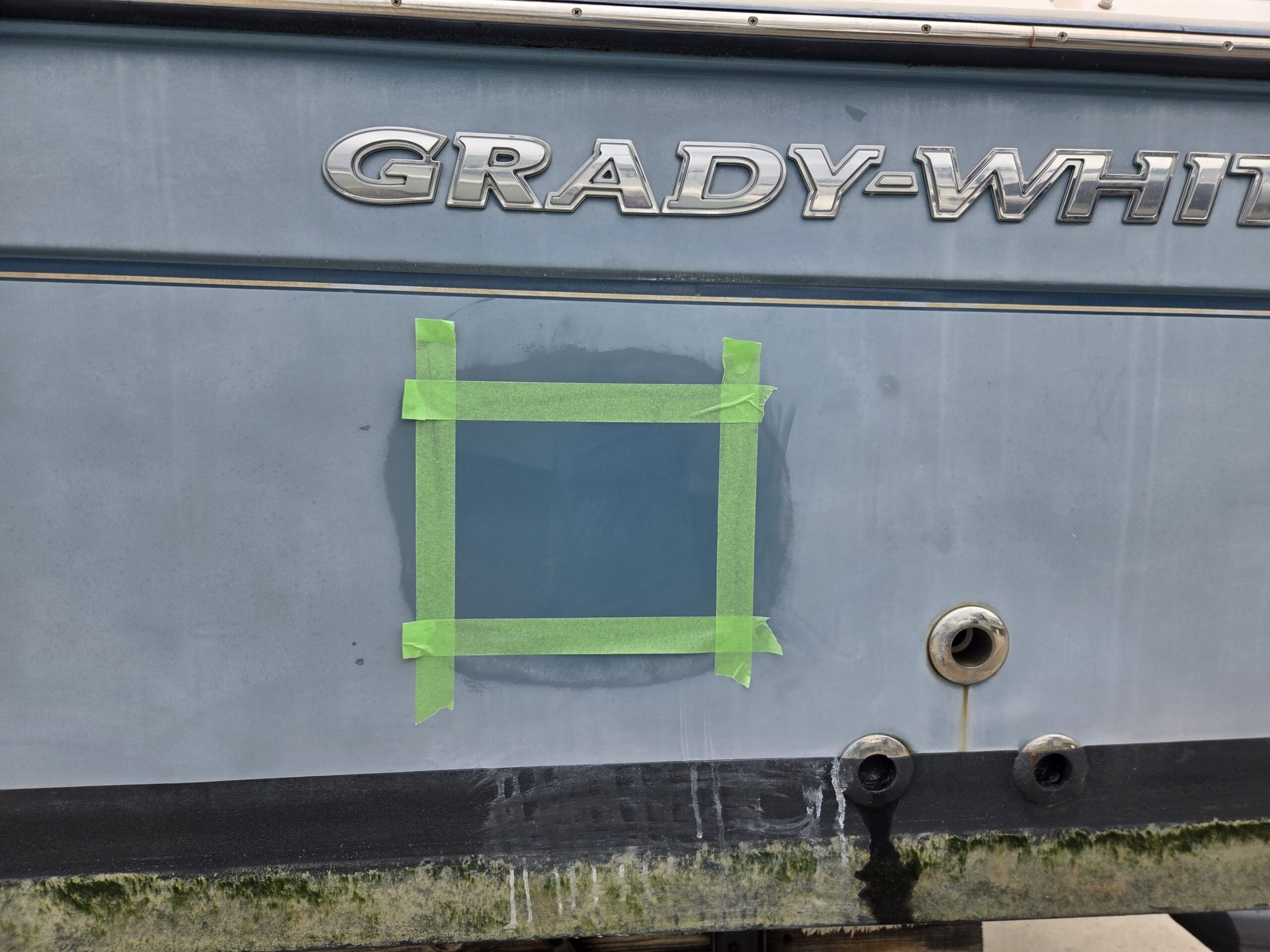 oxidized gelcoat restored test spot